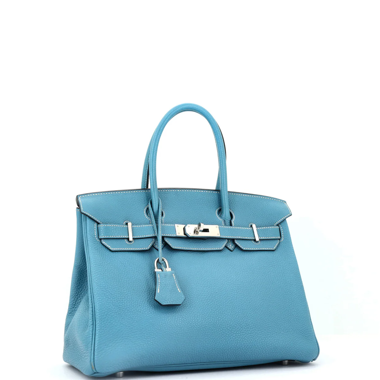 Birkin Handbag Bleu Jean Togo with Palladium Hardware 30 - Deep Luxury