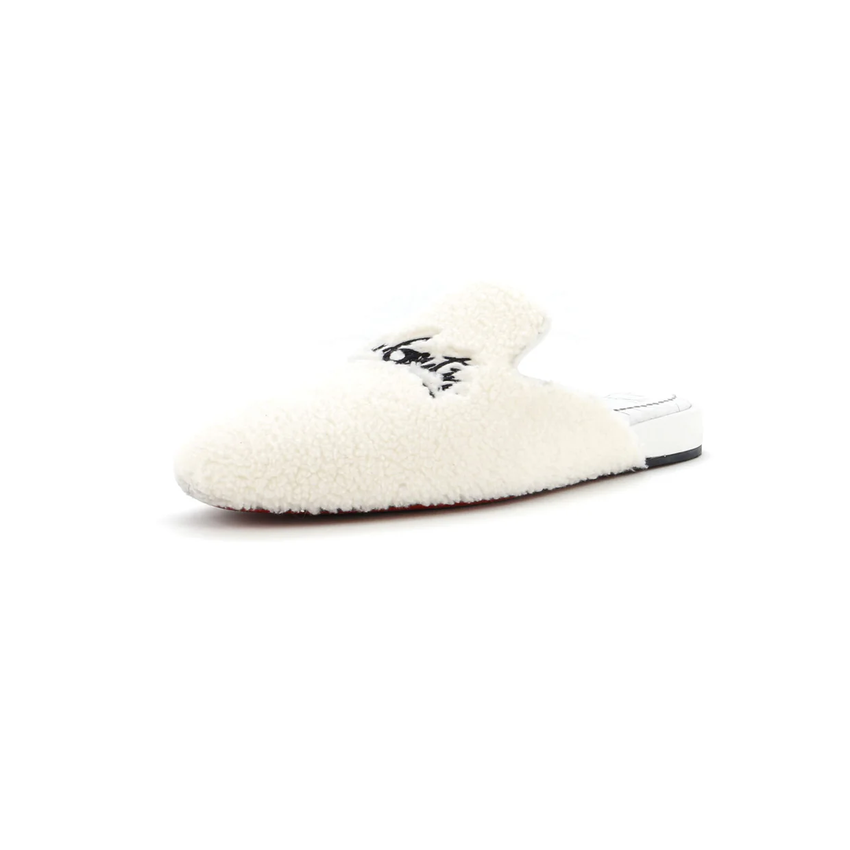 Women's Navy Coolito Donna Flat Mules Shearling - Deep Luxury