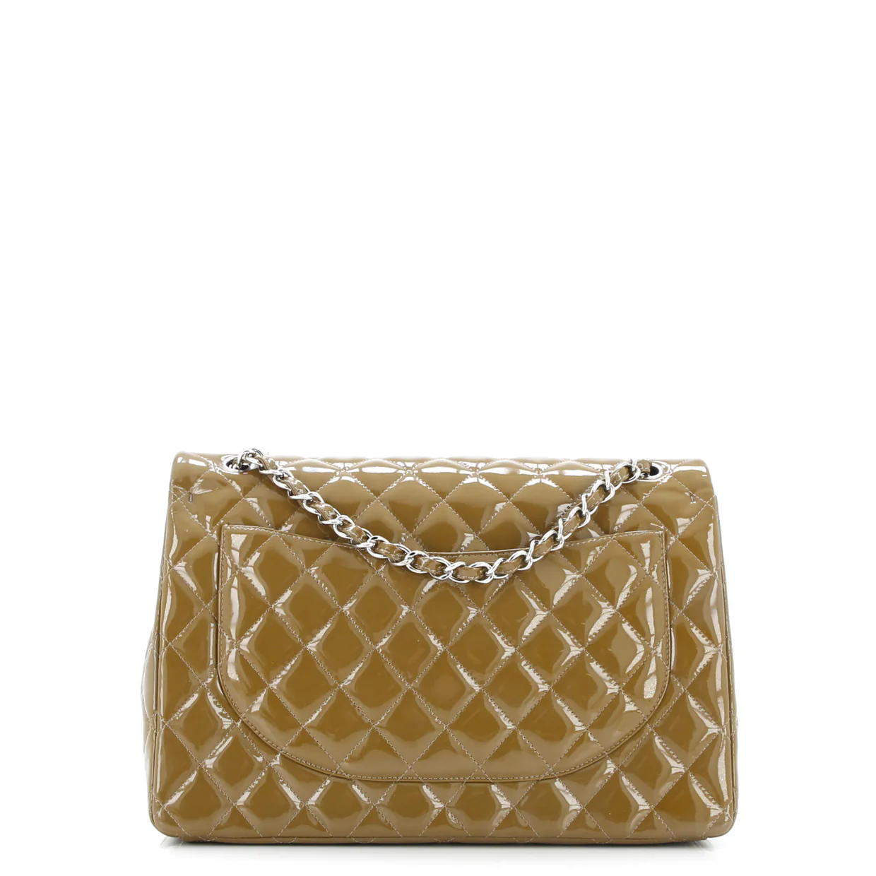 Classic Double Flap Bag Quilted Patent Jumbo - Deep Luxury
