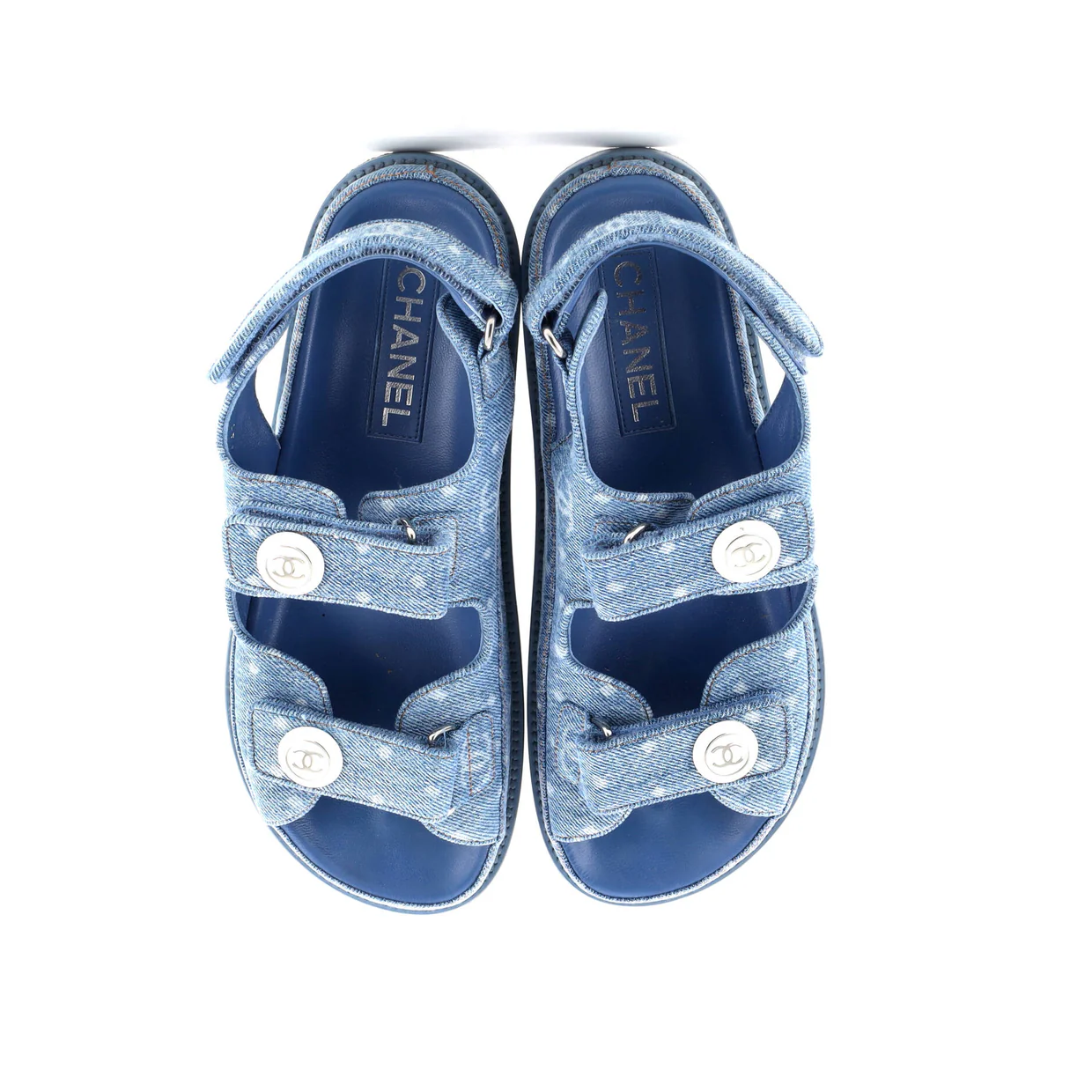 Women's Velcro Dad Sandals Printed Denim - Deep Luxury
