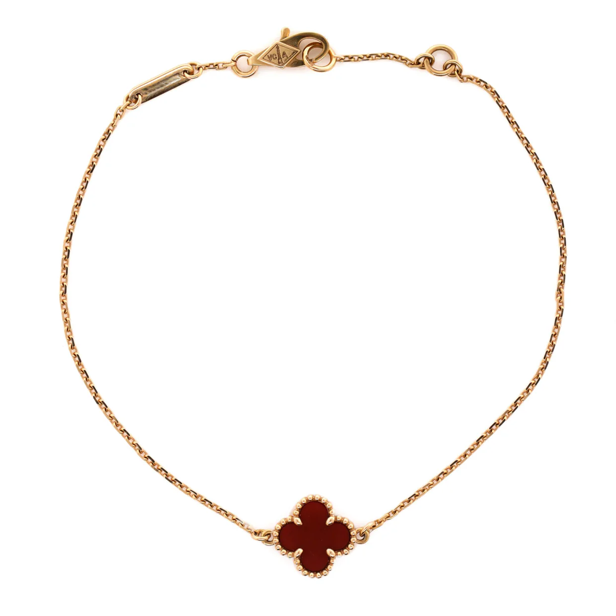 Sweet Alhambra Bracelet 18K Rose Gold and Carnelian - Deep Luxury