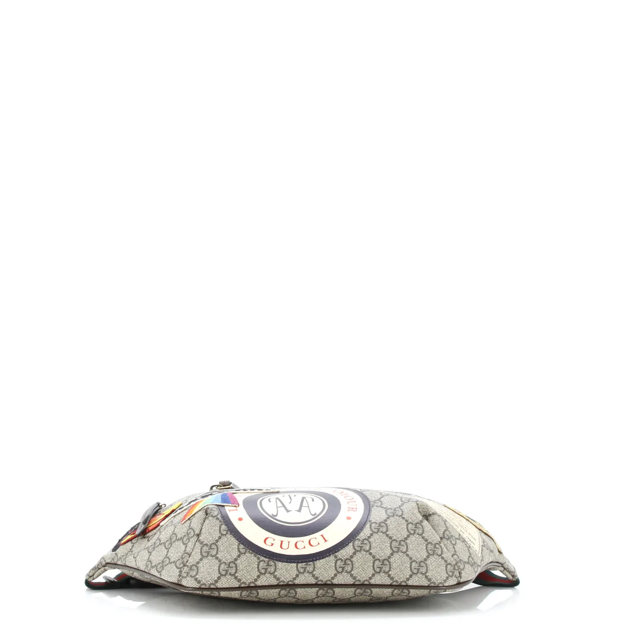 Courrier Zip Belt Bag GG Coated Canvas with Applique - Deep Luxury