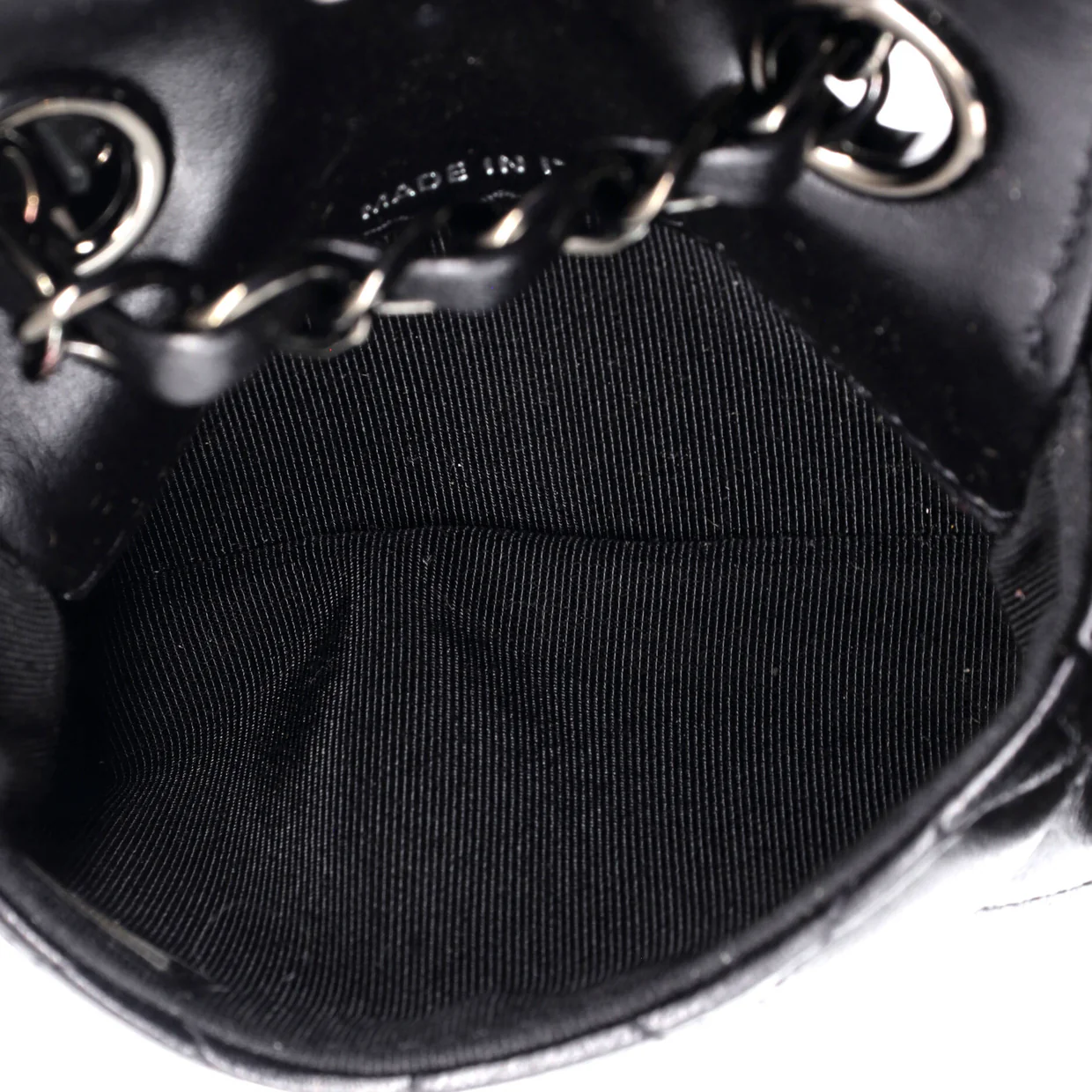 So Black Classic Flap Charm Chain Belt Bag Quilted Lambskin Mini - Deep Luxury