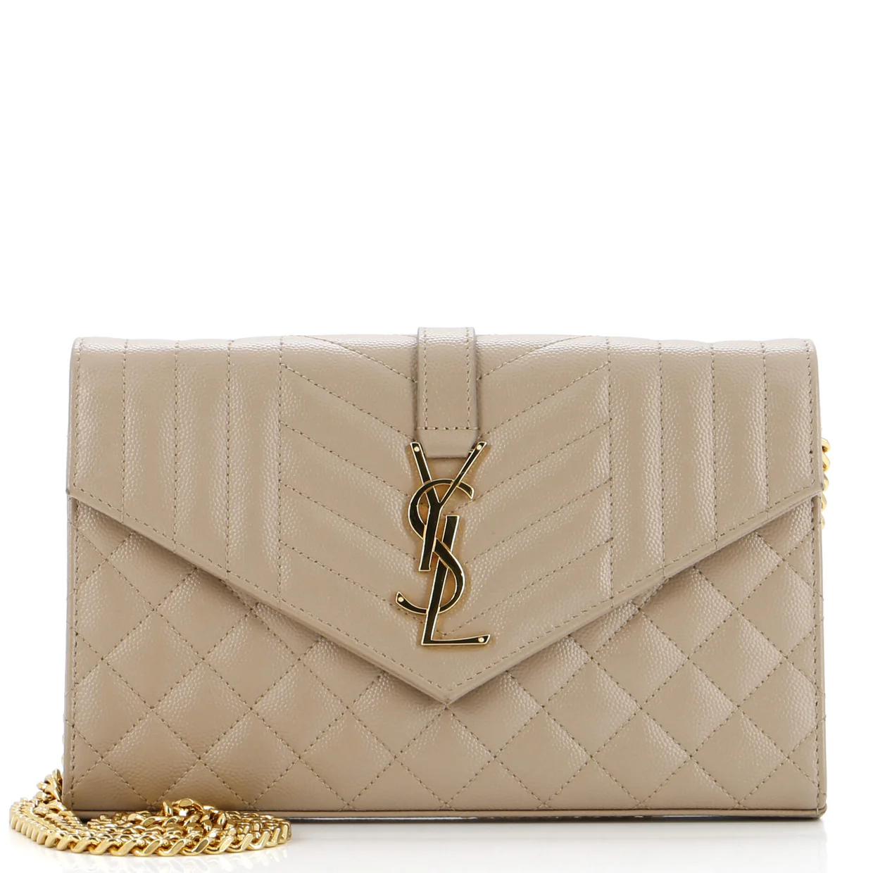Classic Monogram Chain Wallet Mixed Matelasse Leather Medium - Deep Luxury
