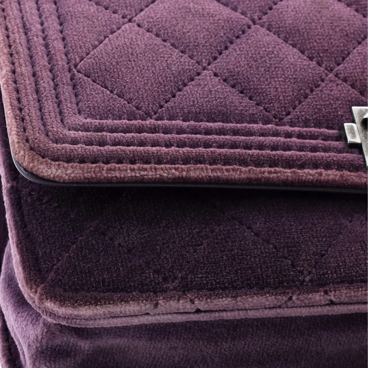 Boy Wallet on Chain Quilted Velvet - Deep Luxury