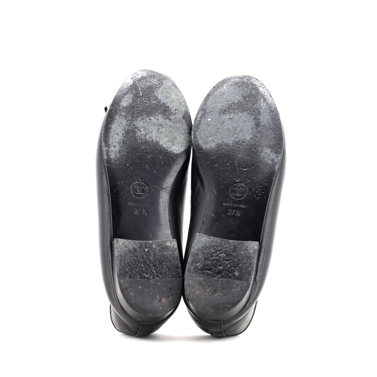 Women's CC Cap Toe Bow Ballerina Flats Leather and Patent - Deep Luxury