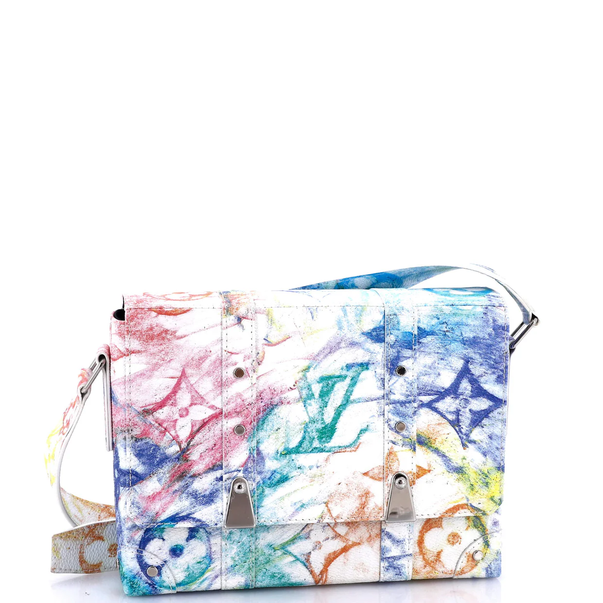 Trunk Messenger Bag Limited Edition Monogram Pastel Multicolor - Deep Luxury