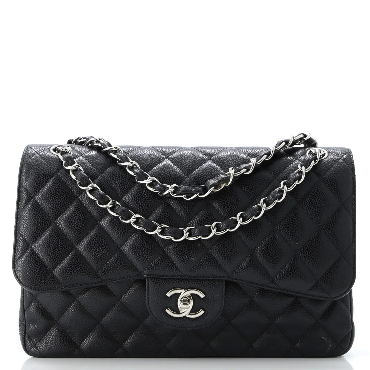 Classic Double Flap Bag Quilted Caviar Jumbo - Deep Luxury