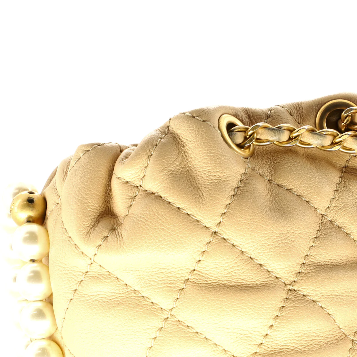 About Pearls Bucket Bag Quilted Calfskin Mini - Deep Luxury
