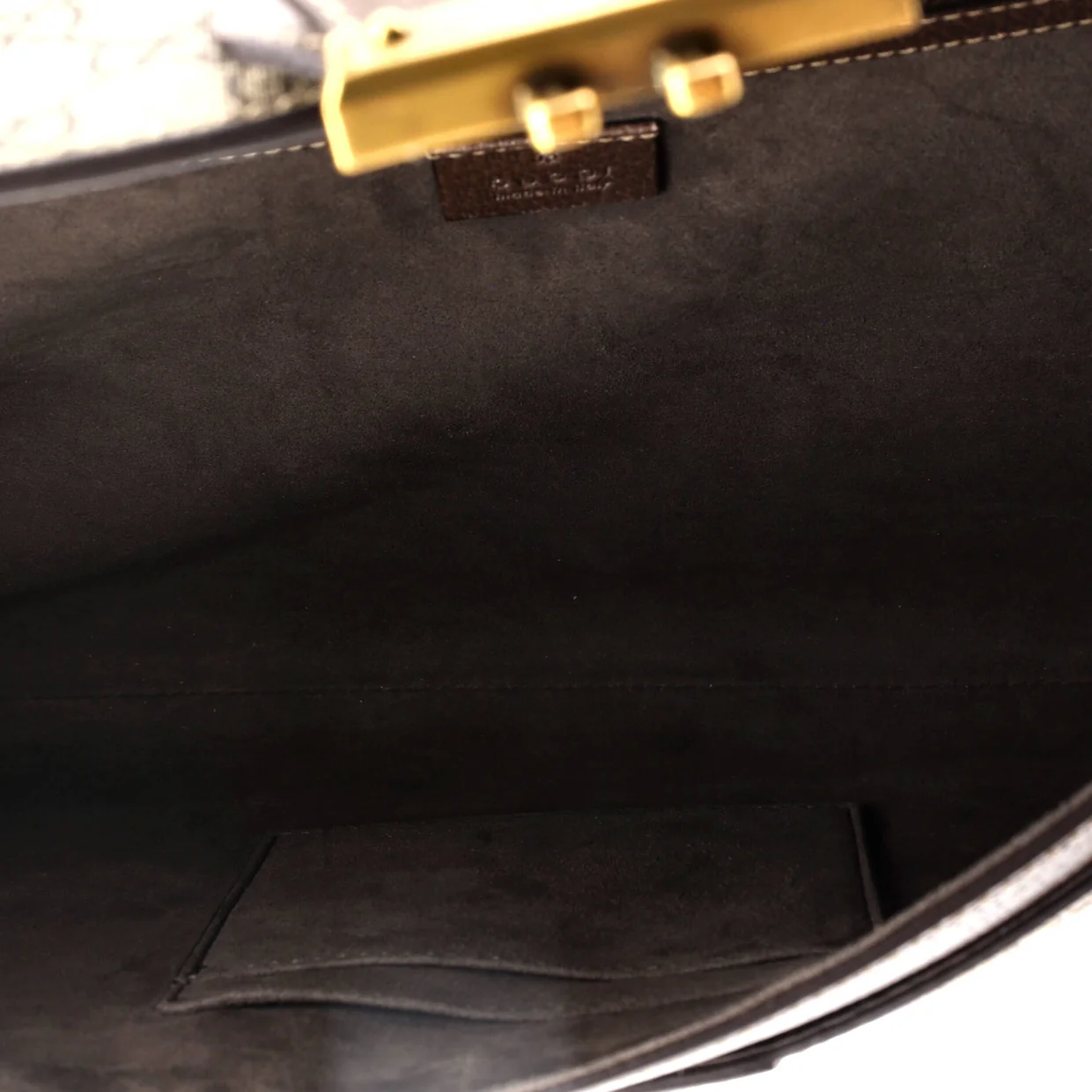 Padlock Web Messenger Bag GG Coated Canvas Large - Deep Luxury