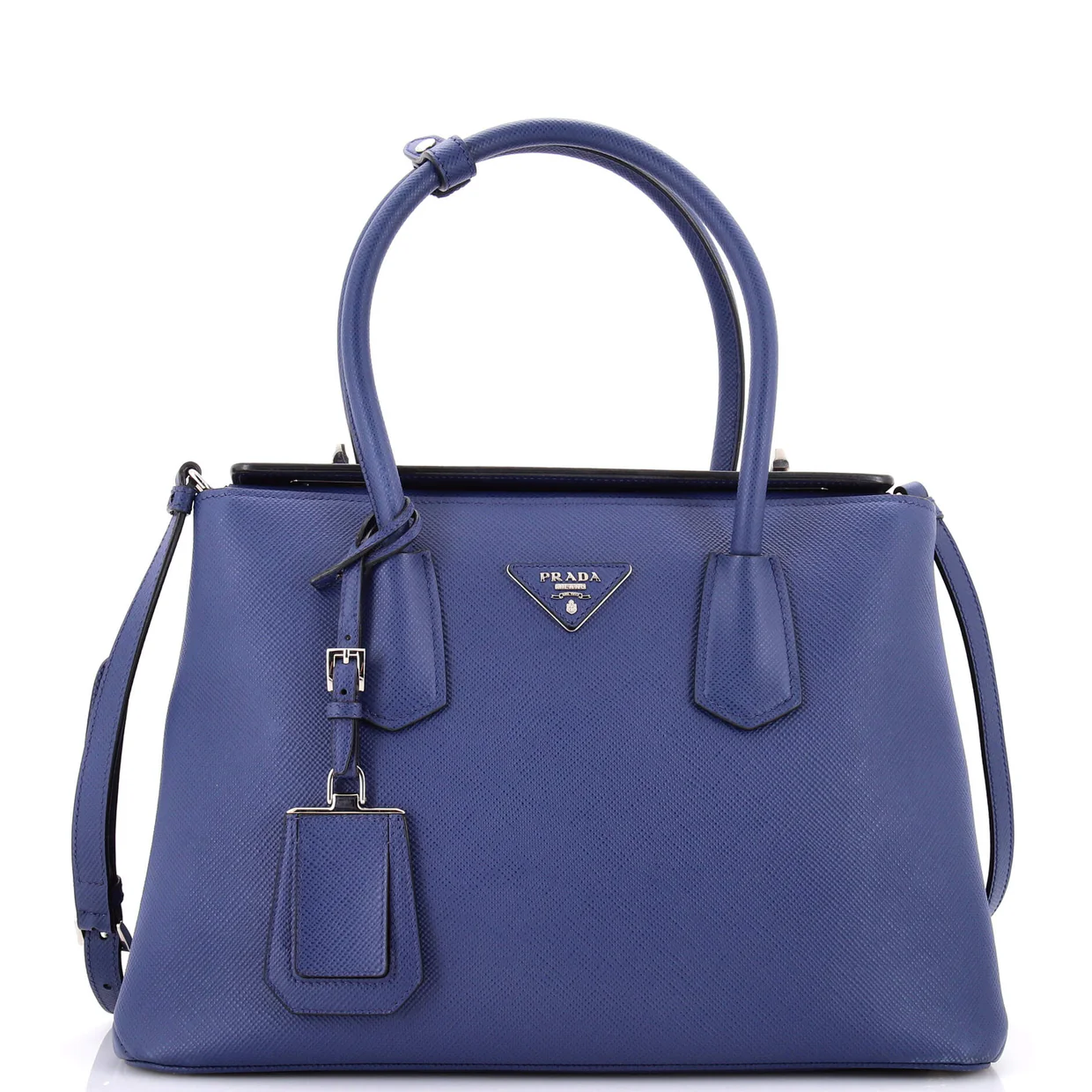 Turnlock Cuir Twin Tote Saffiano Leather Small - Deep Luxury