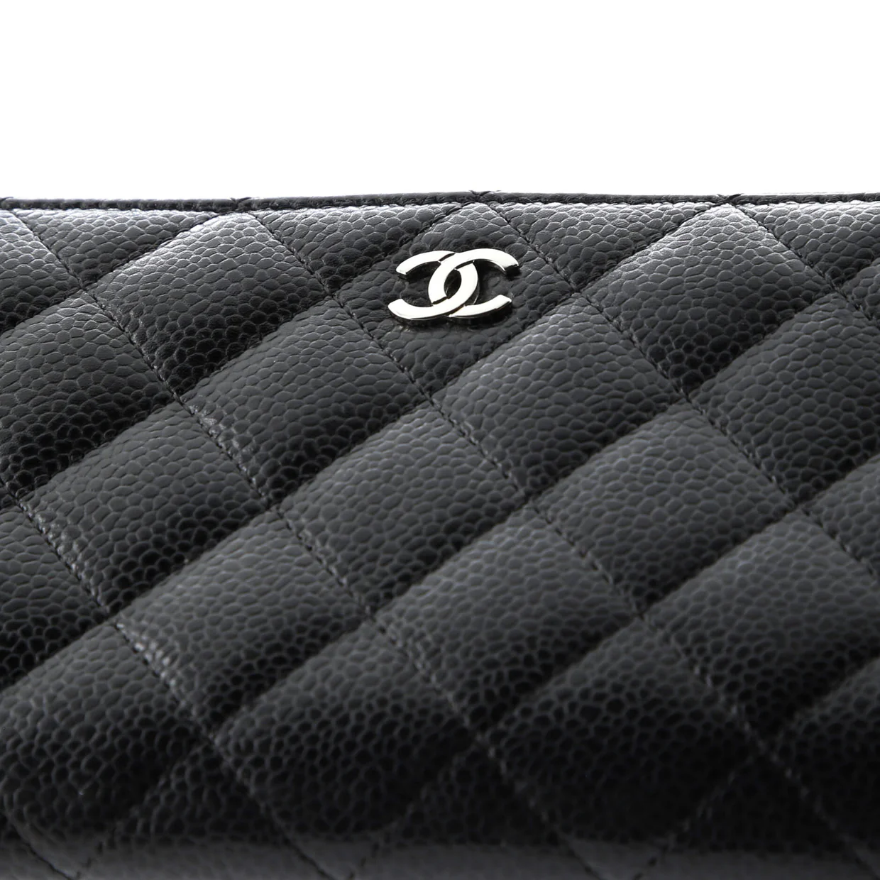 Zip Around Organizer Wallet Quilted Caviar Large - Deep Luxury