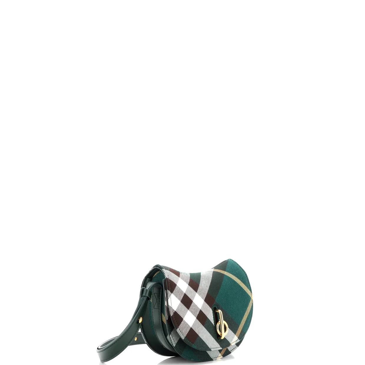 Rocking Horse Shoulder Bag Check Jacquard with Leather Mini - Deep Luxury