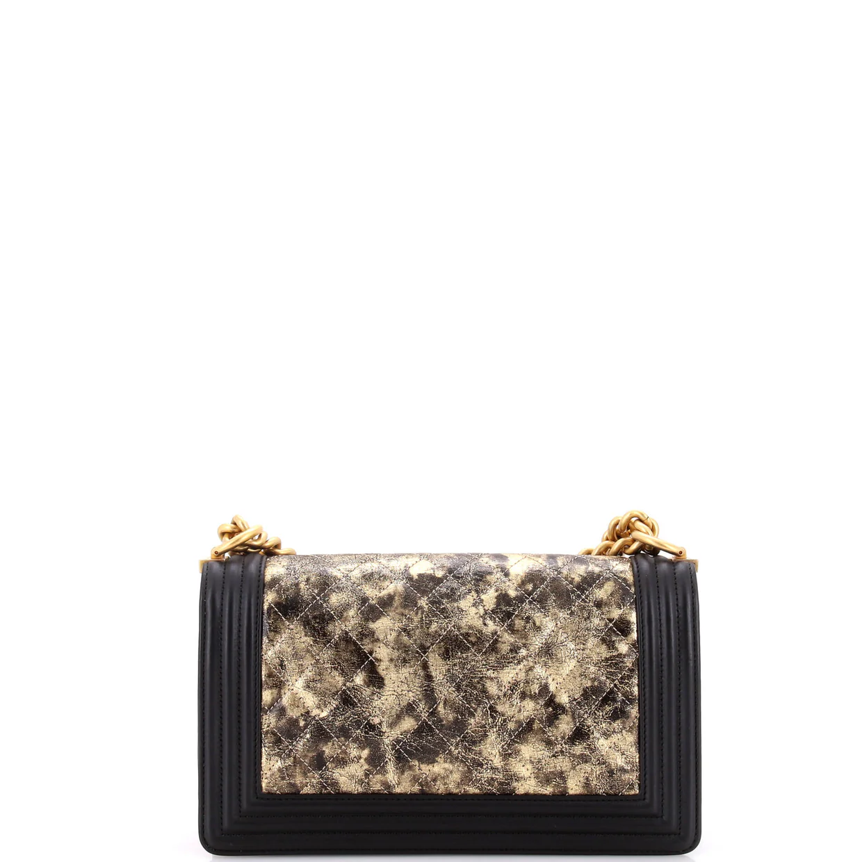 Boy Flap Bag Quilted Metallic Crumpled Goatskin Old Medium - Deep Luxury