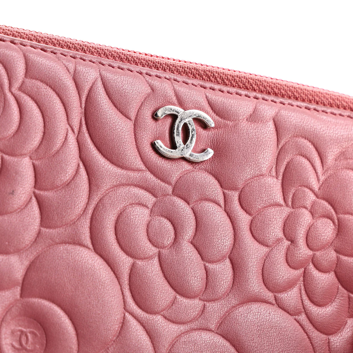 Zip Around Wallet Camellia Lambskin - Deep Luxury