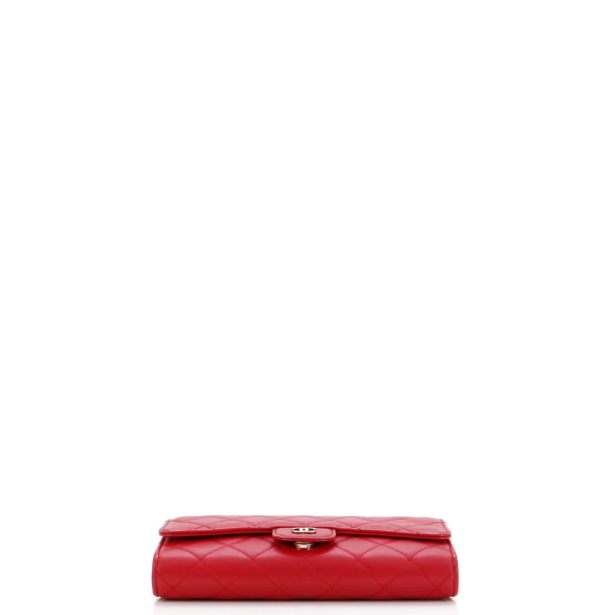 Wallet on Short Chain Quilted Lambskin - Deep Luxury