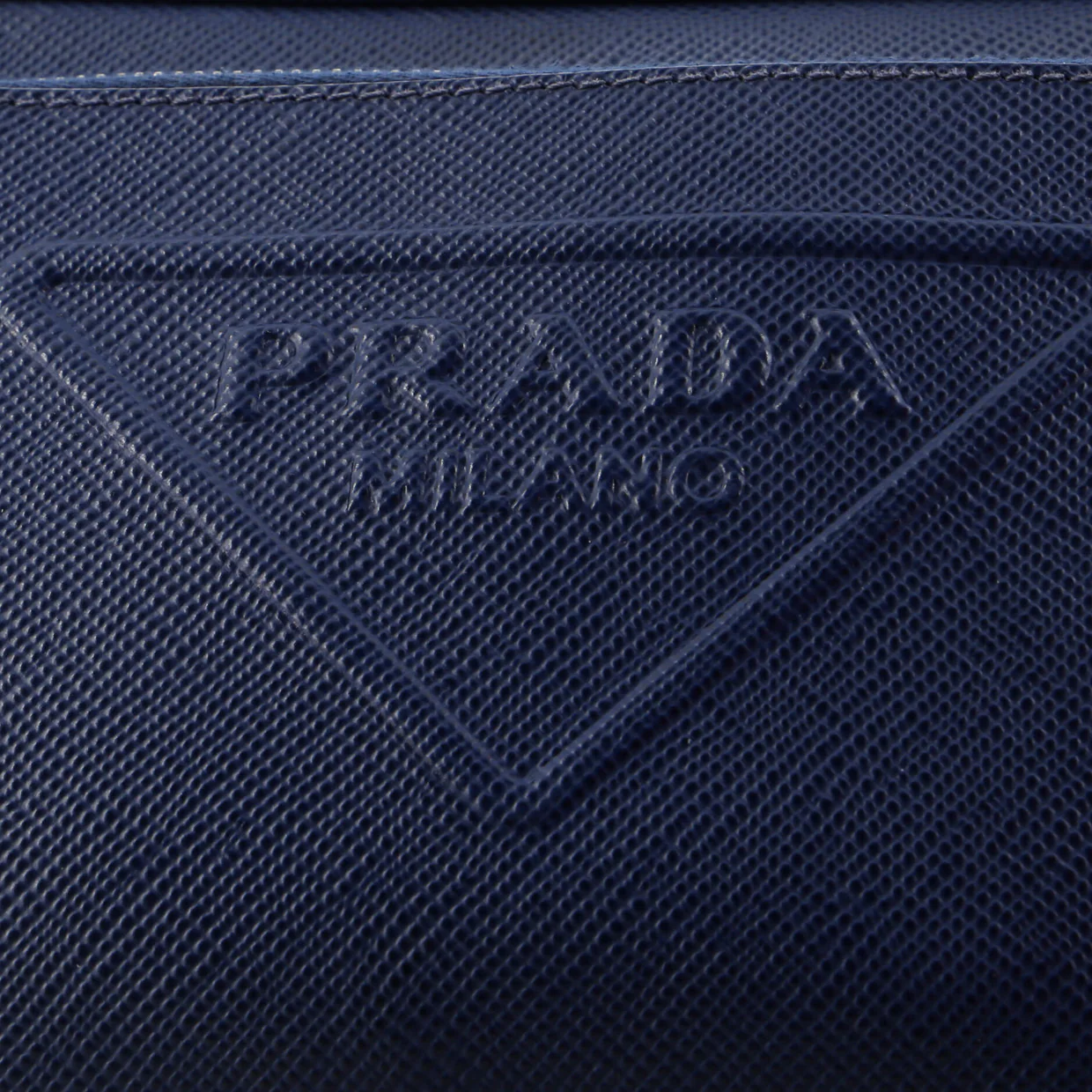 Triangle Logo Messenger Bag Embossed Saffiano Leather Small - Deep Luxury