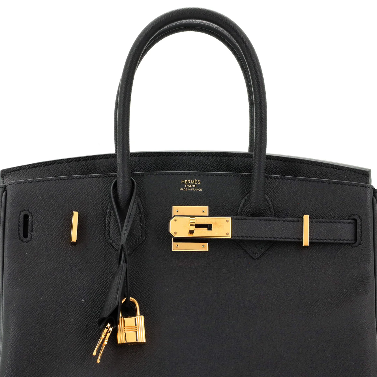 Birkin Handbag Noir Epsom with Gold Hardware 30 - Deep Luxury