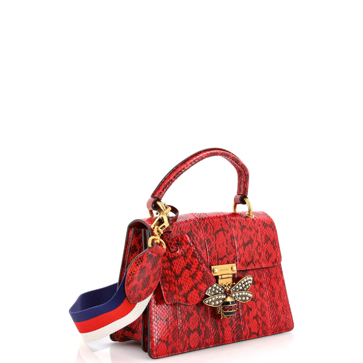 Queen Margaret Top Handle Bag Snakeskin Small - Deep Luxury