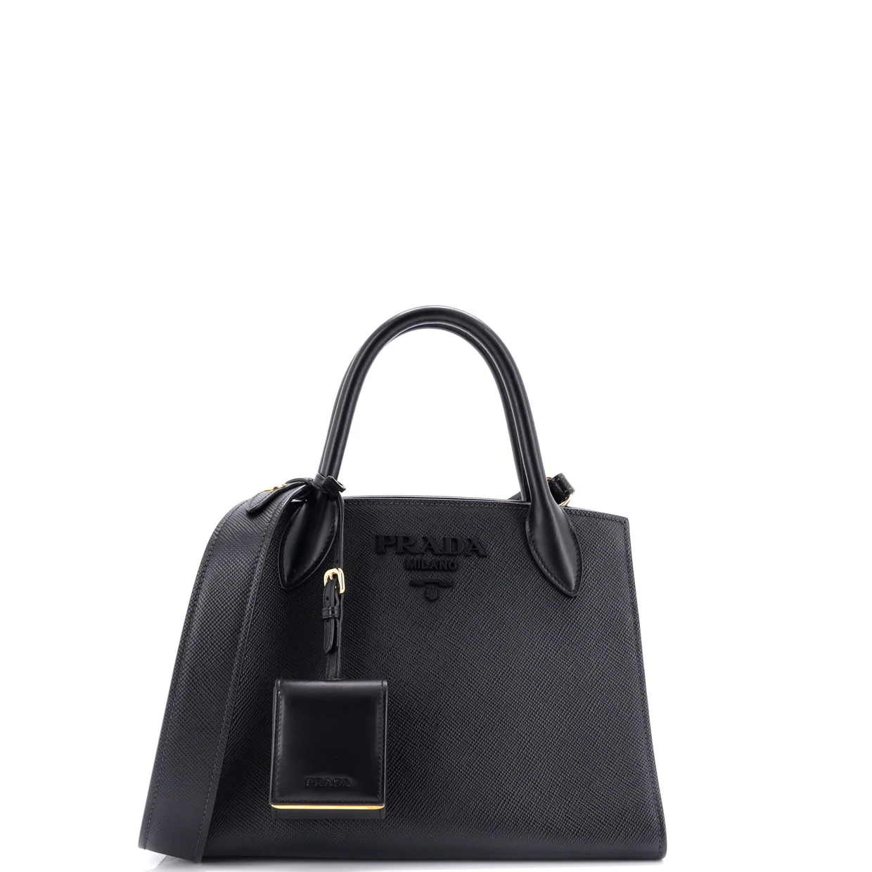 Monochrome Tote Saffiano with City Calf Small - Deep Luxury