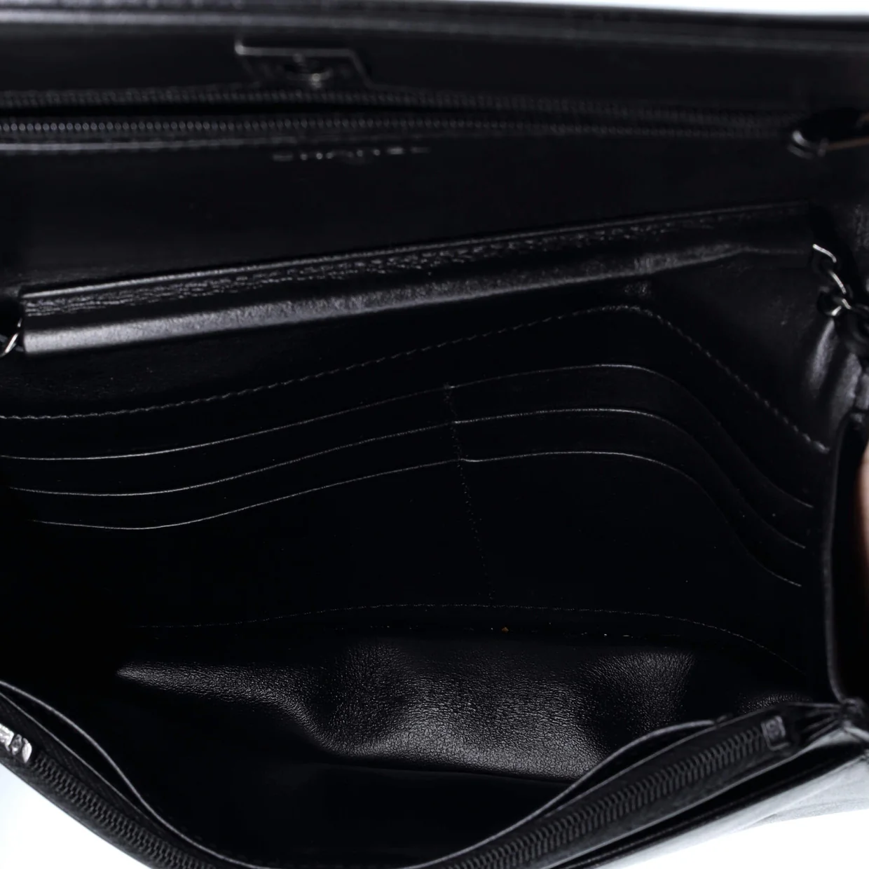 Turnlock CC Wallet on Chain Strass Embellished Satin - Deep Luxury