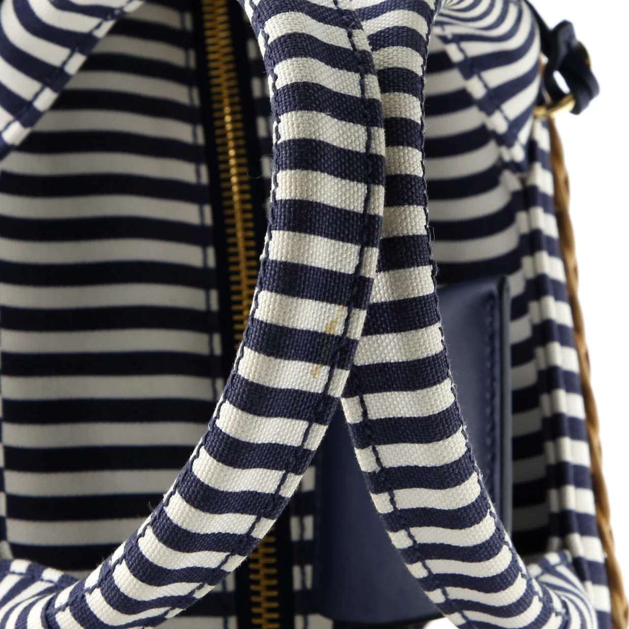 Convertible Basket Bag Wicker with Canvas Small - Deep Luxury