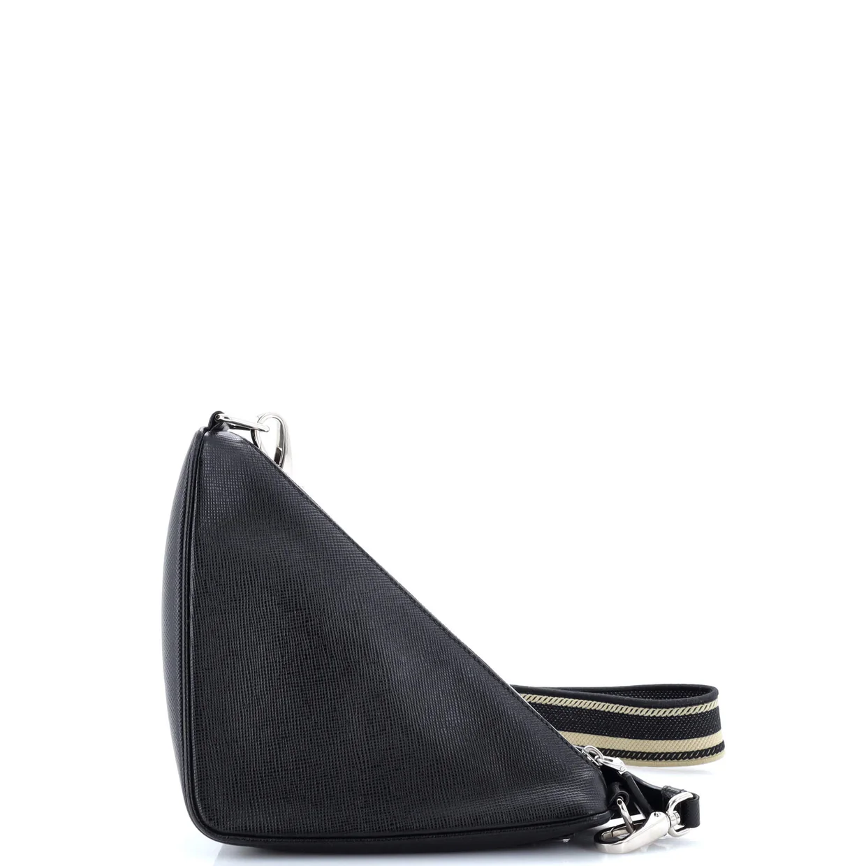 Triangle Logo Zip Crossbody Bag Leather Small - Deep Luxury