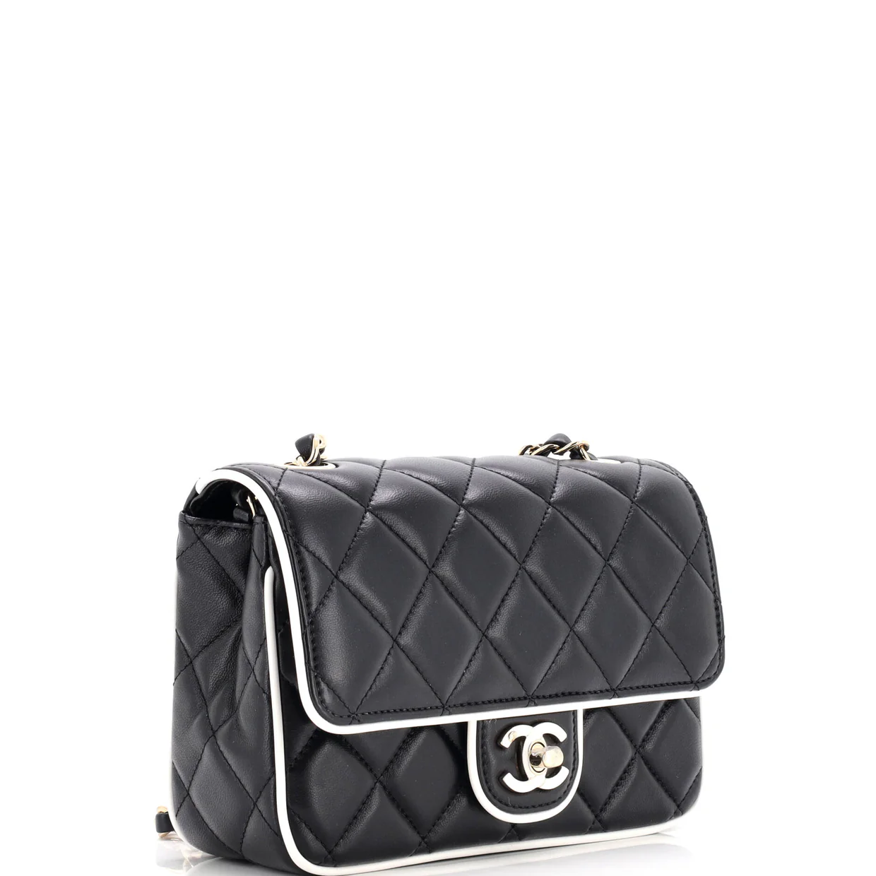 Enamel CC Bicolor Flap Bag Quilted Lambskin Mini - Deep Luxury