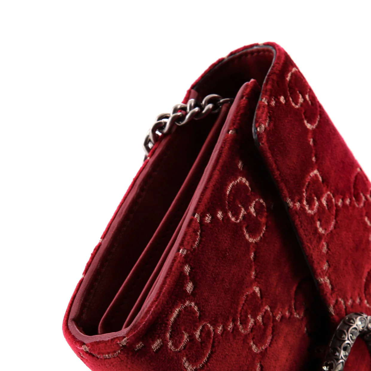 Dionysus Chain Wallet GG Velvet Small - Deep Luxury