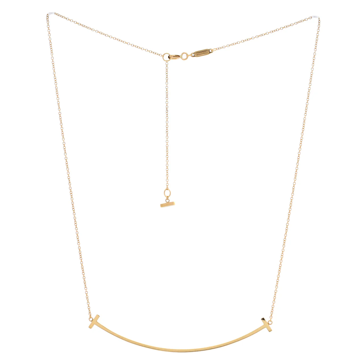 T Smile Pendant Necklace 18K Yellow Gold Large - Deep Luxury