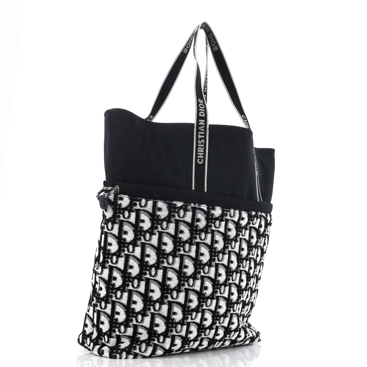 Reversible Tote Oblique Terry Cotton and Oblique Technical Nylon - Deep Luxury