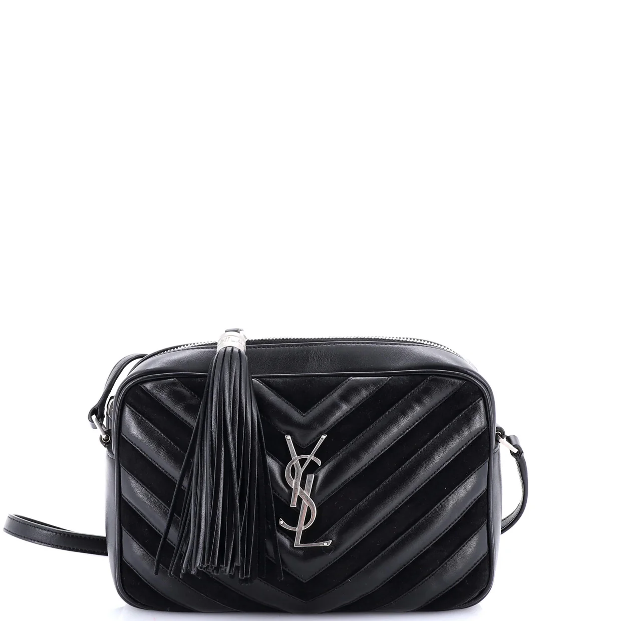 Lou Camera Bag Matelasse Chevron Leather and Suede Mini - Deep Luxury