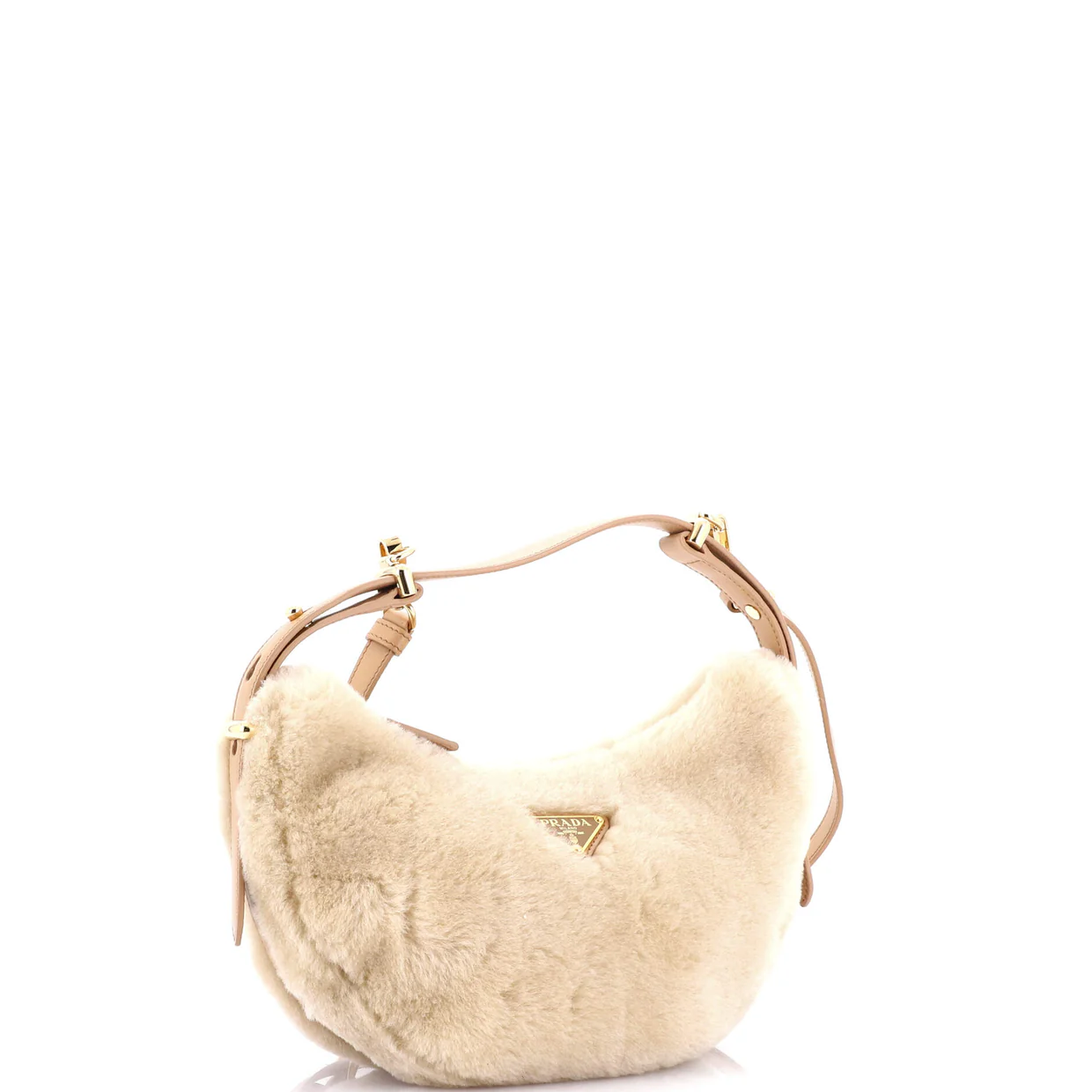 Arque Half Moon Hobo Shearling and Leather Small - Deep Luxury