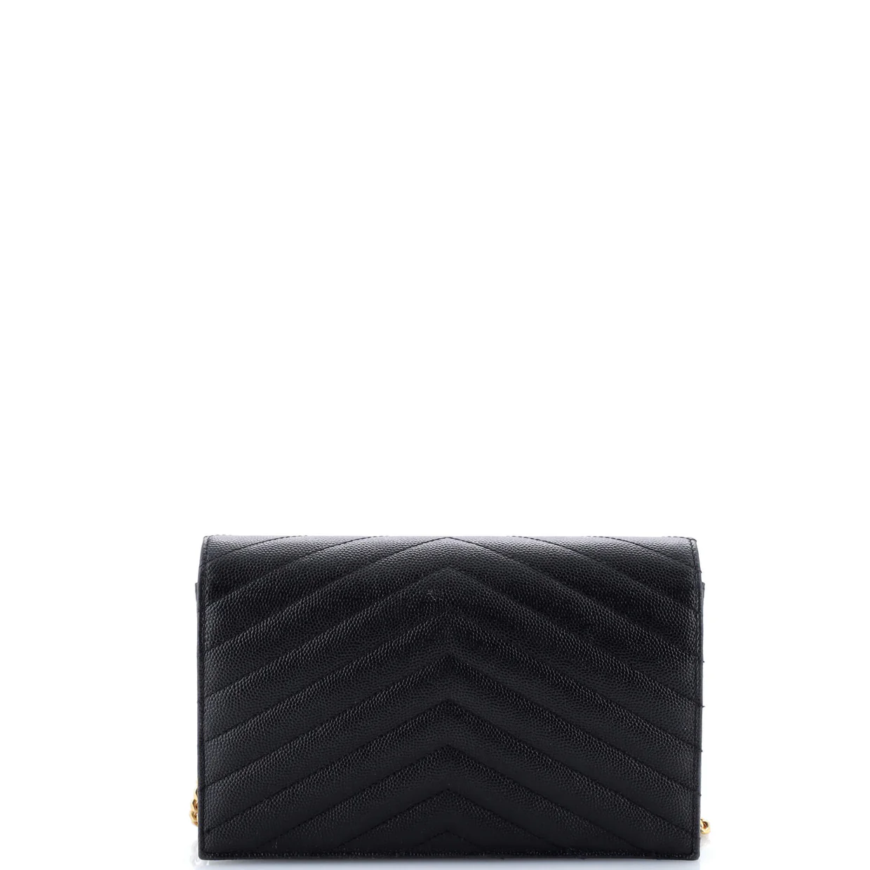 Classic Monogram Wallet on Chain Matelasse Chevron Leather Small - Deep Luxury