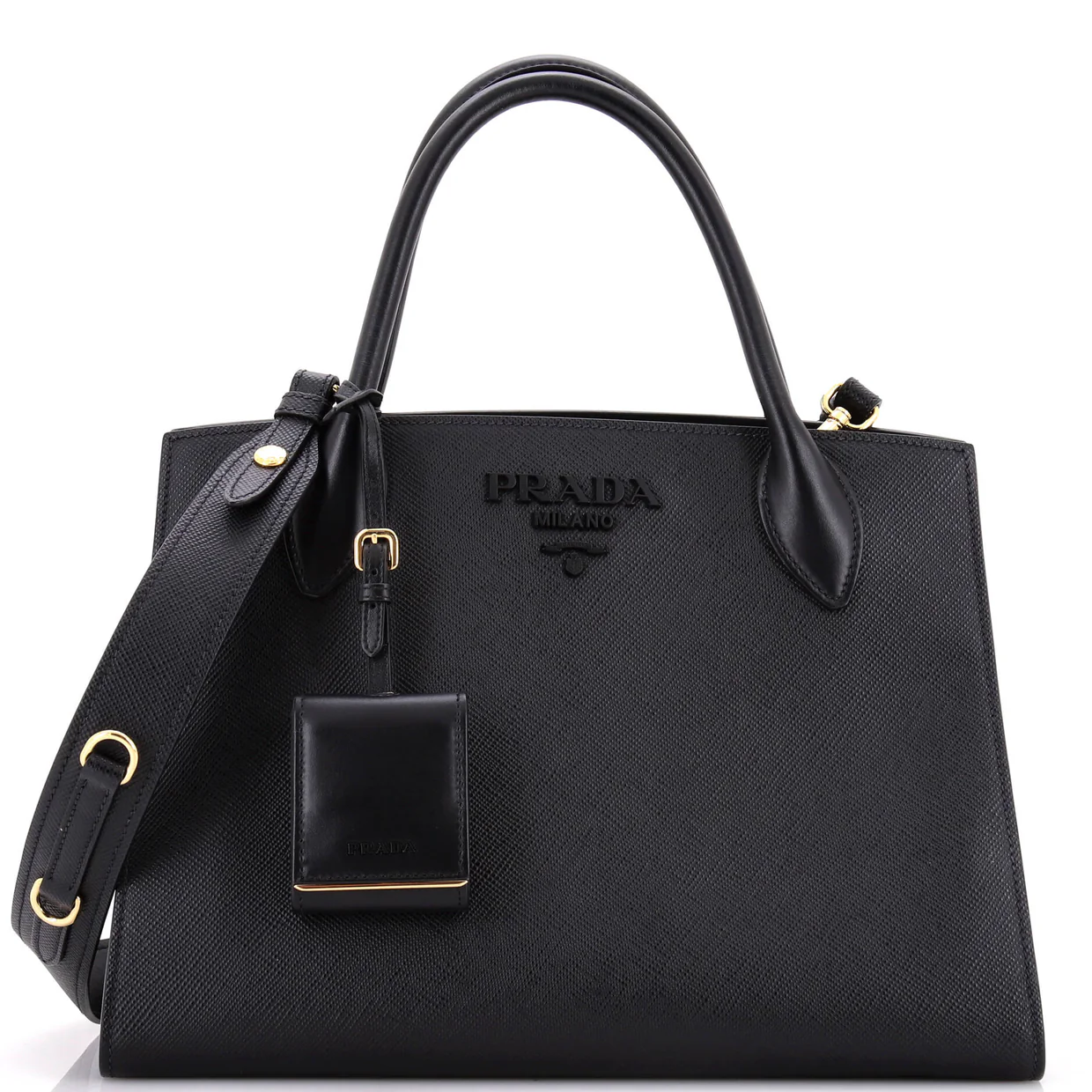 Monochrome Tote Saffiano with City Calf Medium - Deep Luxury