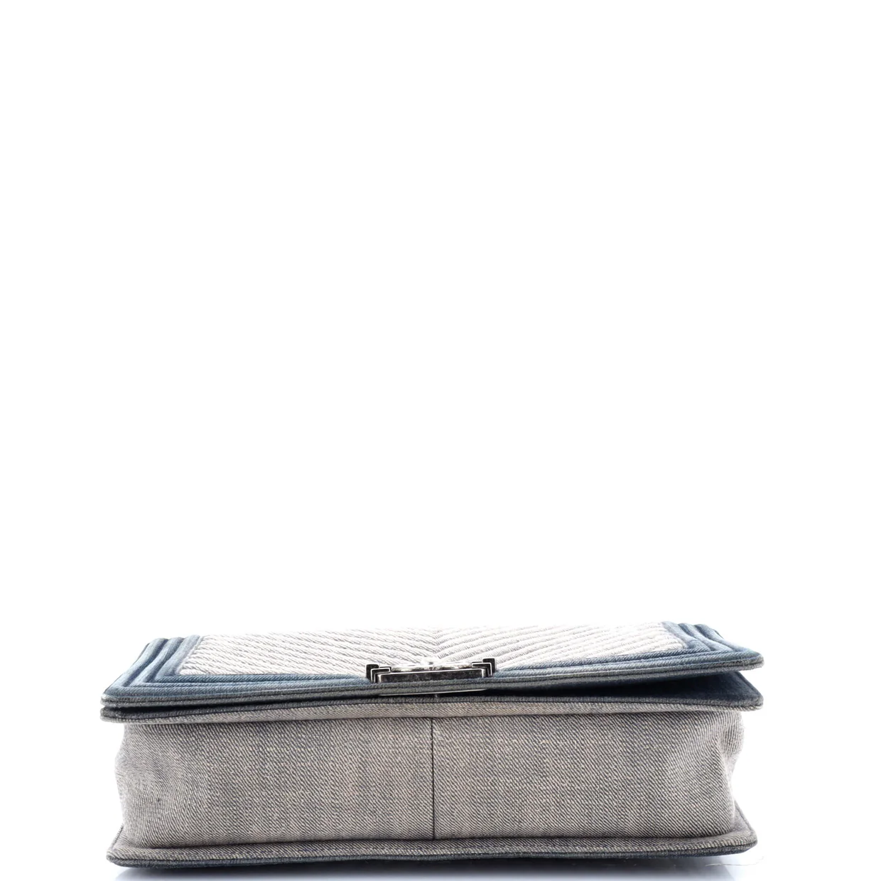 Boy Flap Bag Chevron Denim New Medium - Deep Luxury