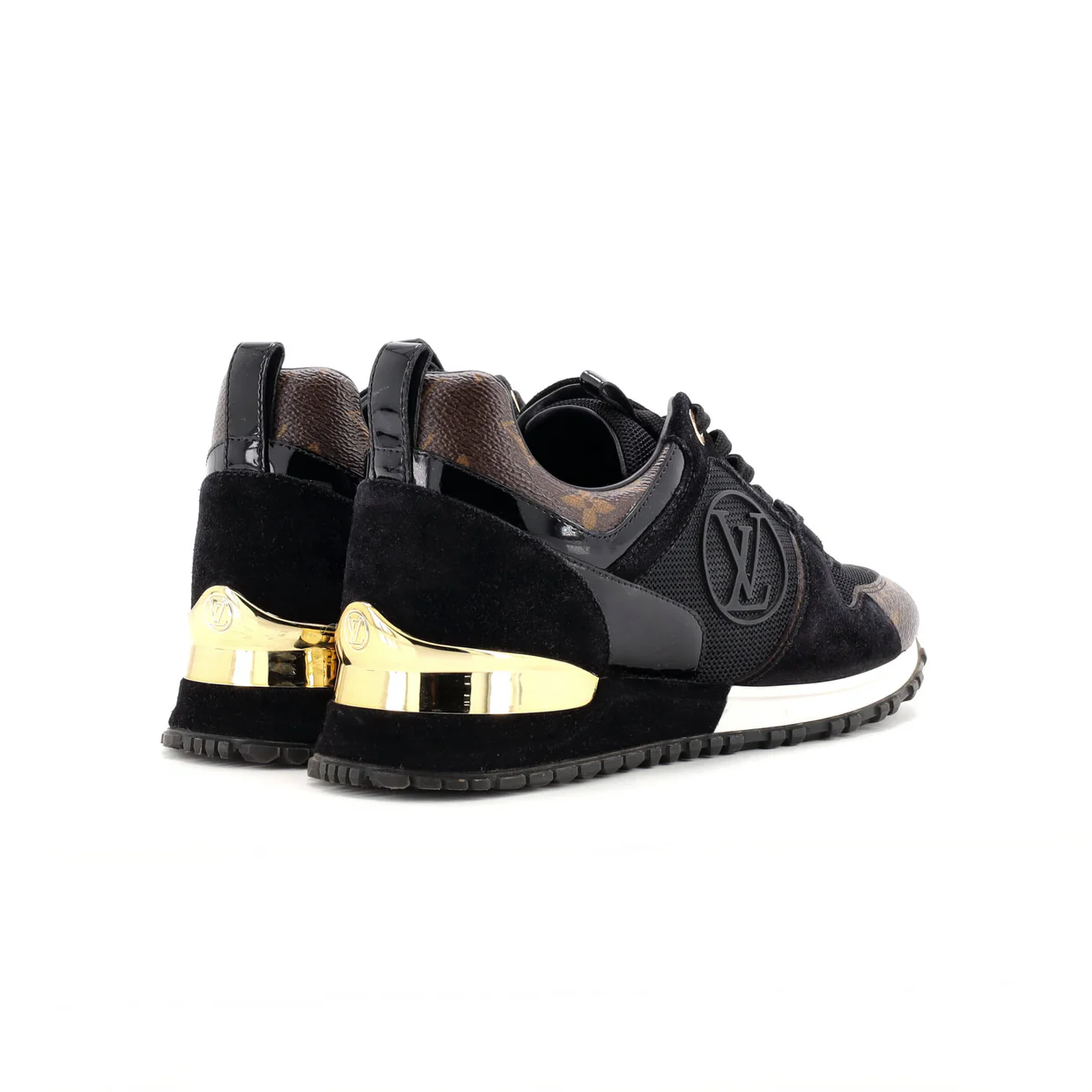 Women's Run Away Sneakers Mesh with Monogram Canvas and Suede - Deep Luxury