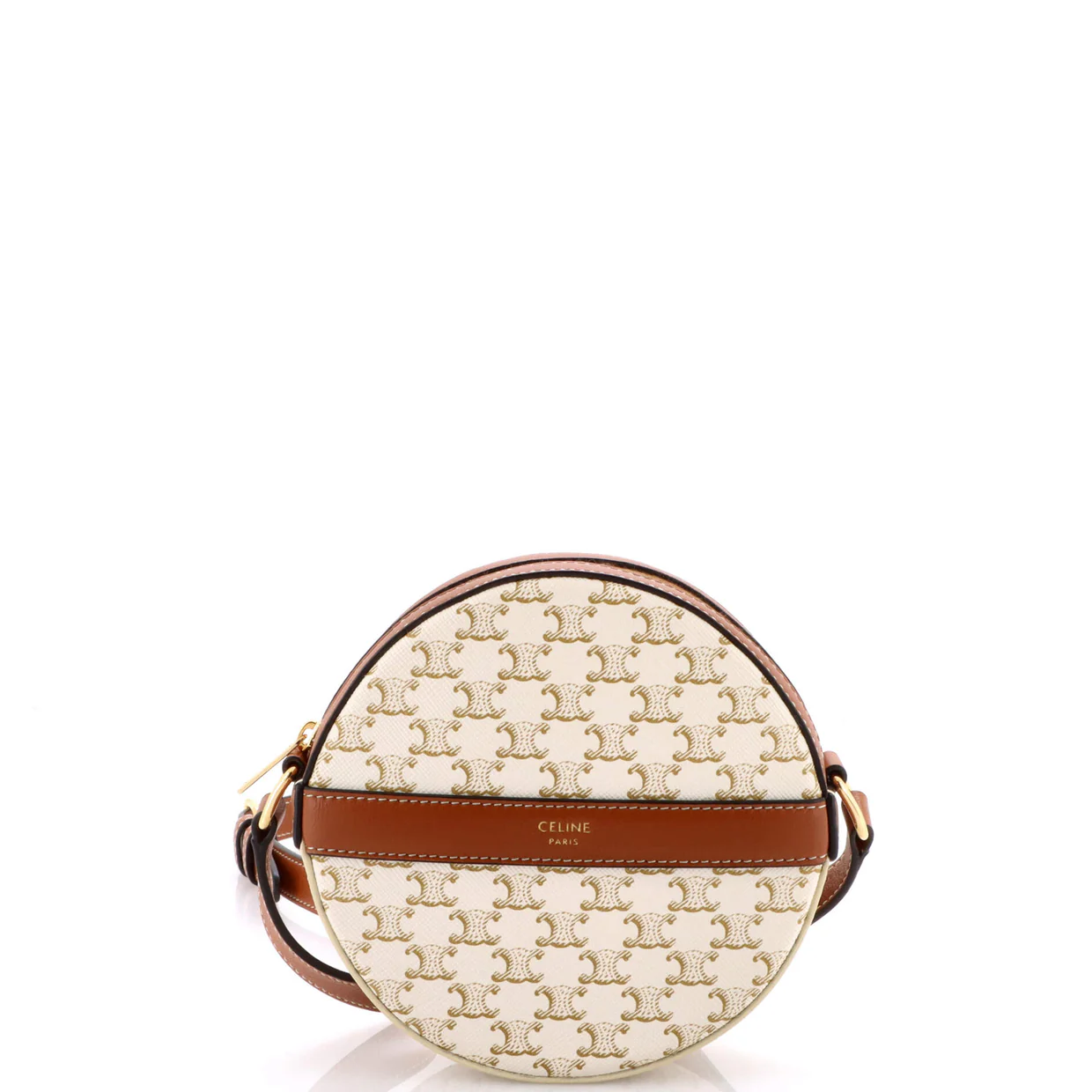 Round Purse on Strap Triomphe Coated Canvas - Deep Luxury