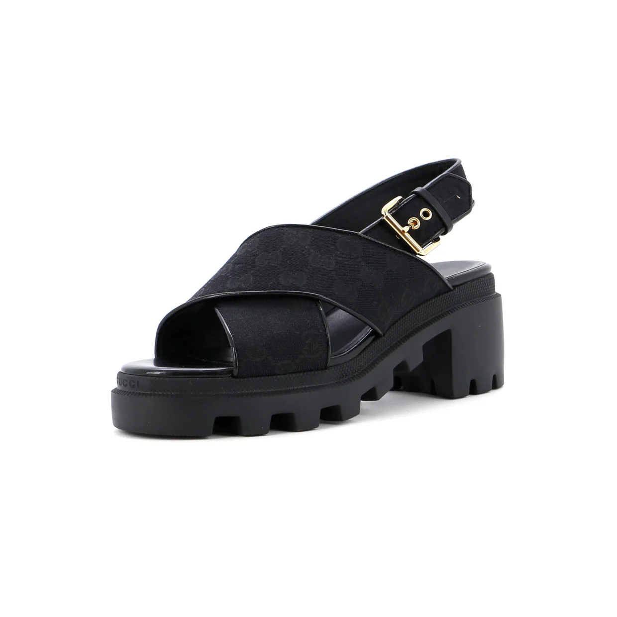 Women's Lug Sole Platform Slingback Sandals GG Canvas - Deep Luxury