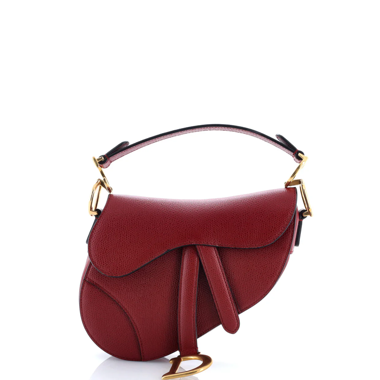 Saddle Handbag with Strap Leather Mini - Deep Luxury