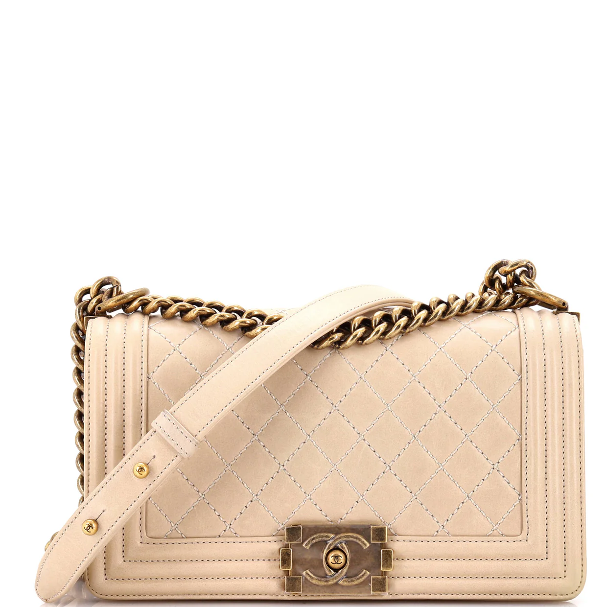 Boy Flap Bag Quilted Iridescent Calfskin Old Medium - Deep Luxury