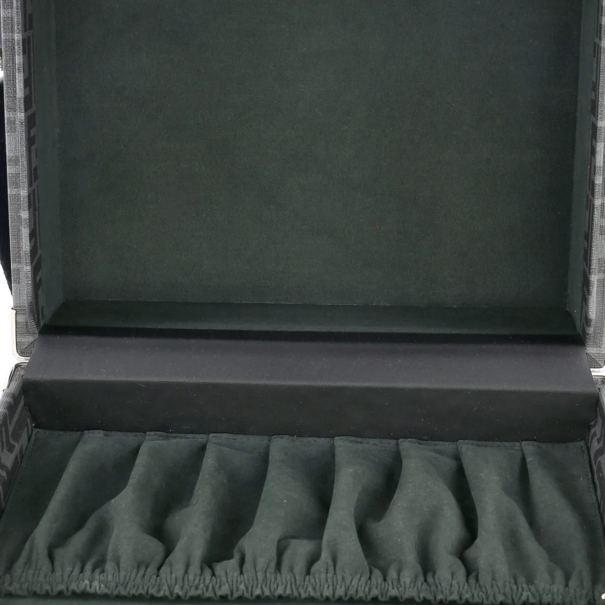 Rigid Suitcase Zucca Canvas with Leather Small - Deep Luxury