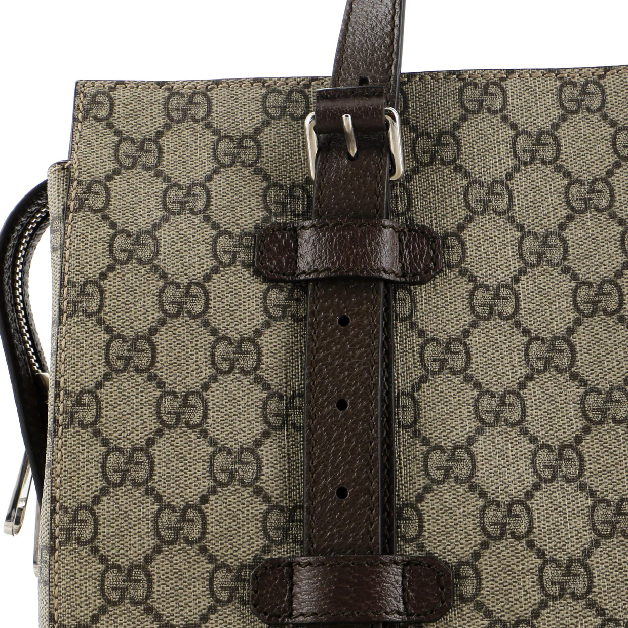 Buckle Travel Tote GG Coated Canvas with Leather Medium - Deep Luxury