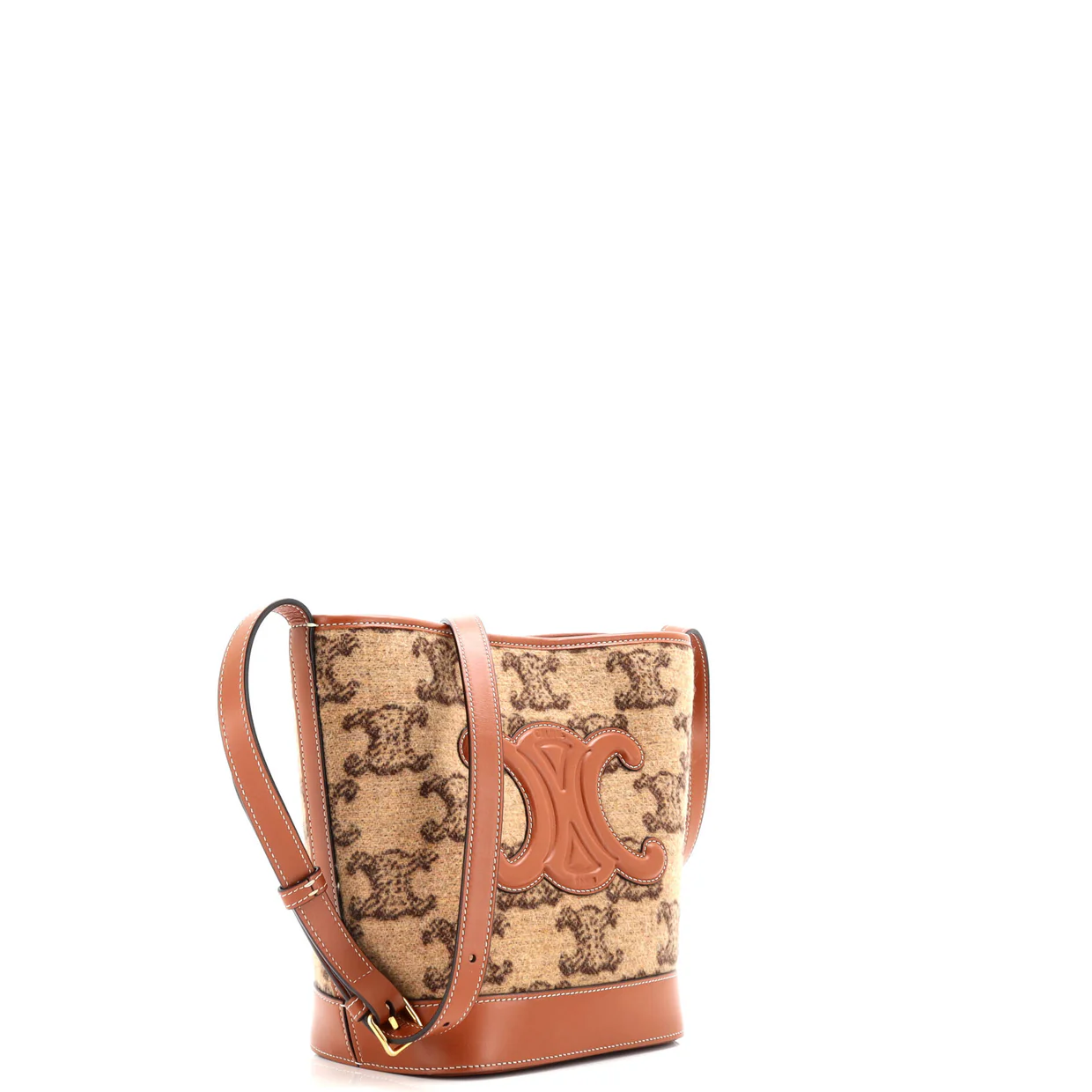 Cuir Triomphe Bucket Bag Triomphe Wool Small - Deep Luxury