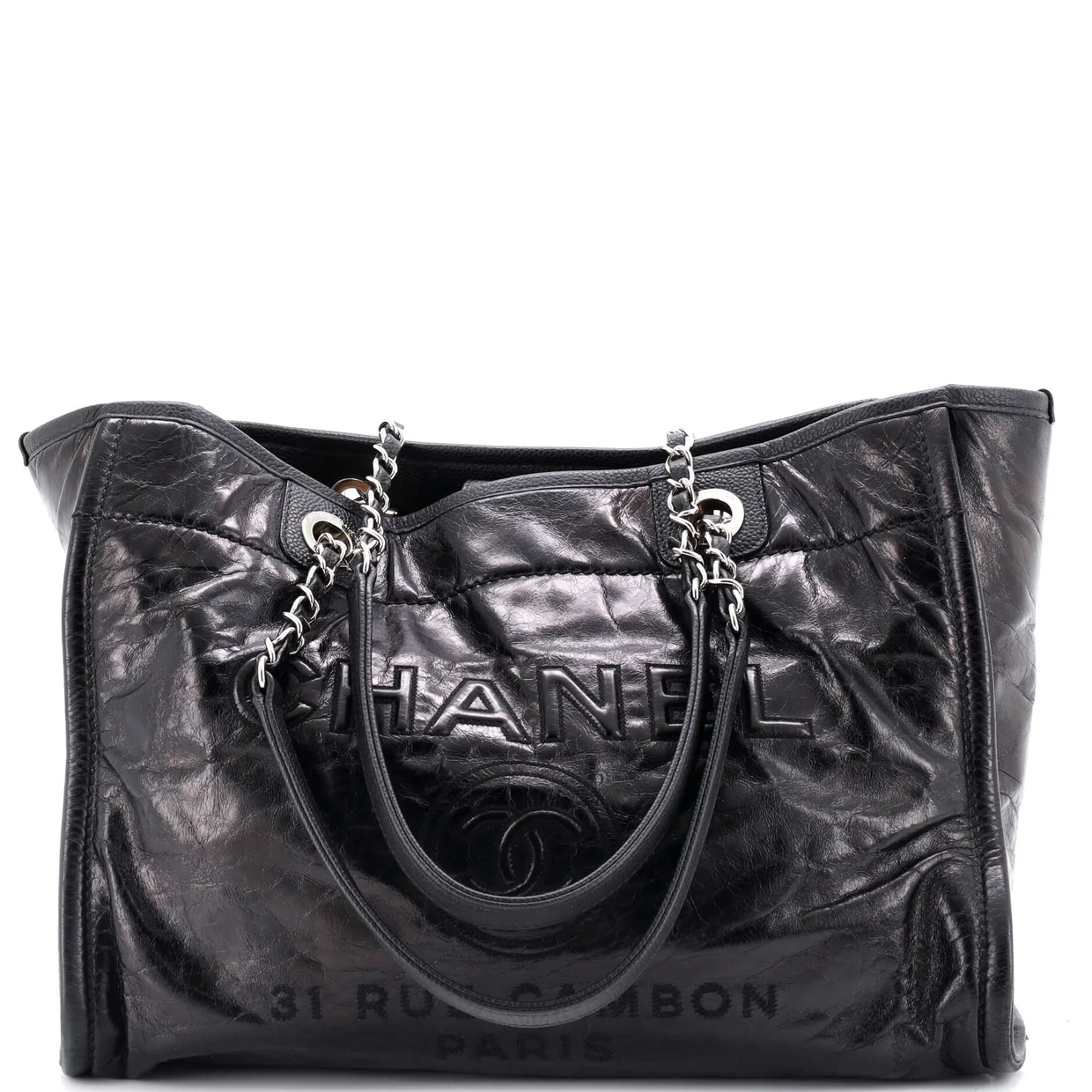 Deauville Tote Glazed Calfskin Small - Deep Luxury