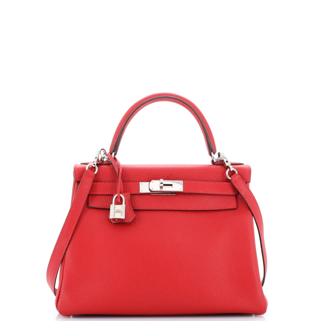 Kelly Handbag Rouge Casaque Clemence with Palladium Hardware 28 - Deep Luxury
