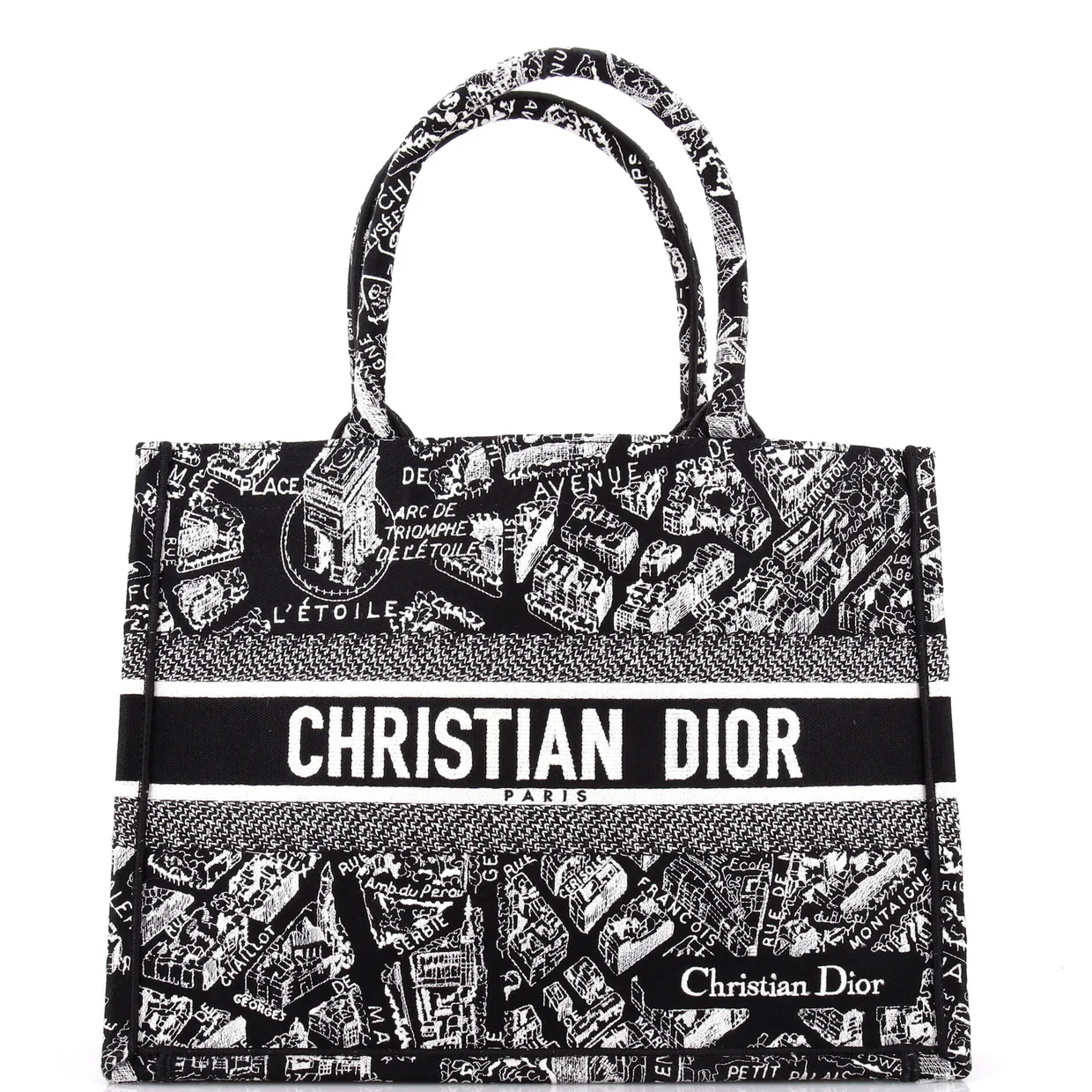 Book Tote Embroidered Canvas Medium - Deep Luxury