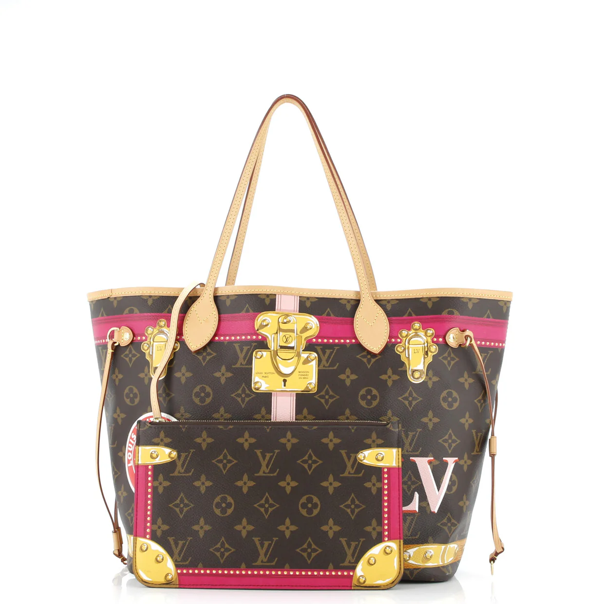 Neverfull NM Tote Limited Edition Summer Trunks Monogram Canvas MM - Deep Luxury