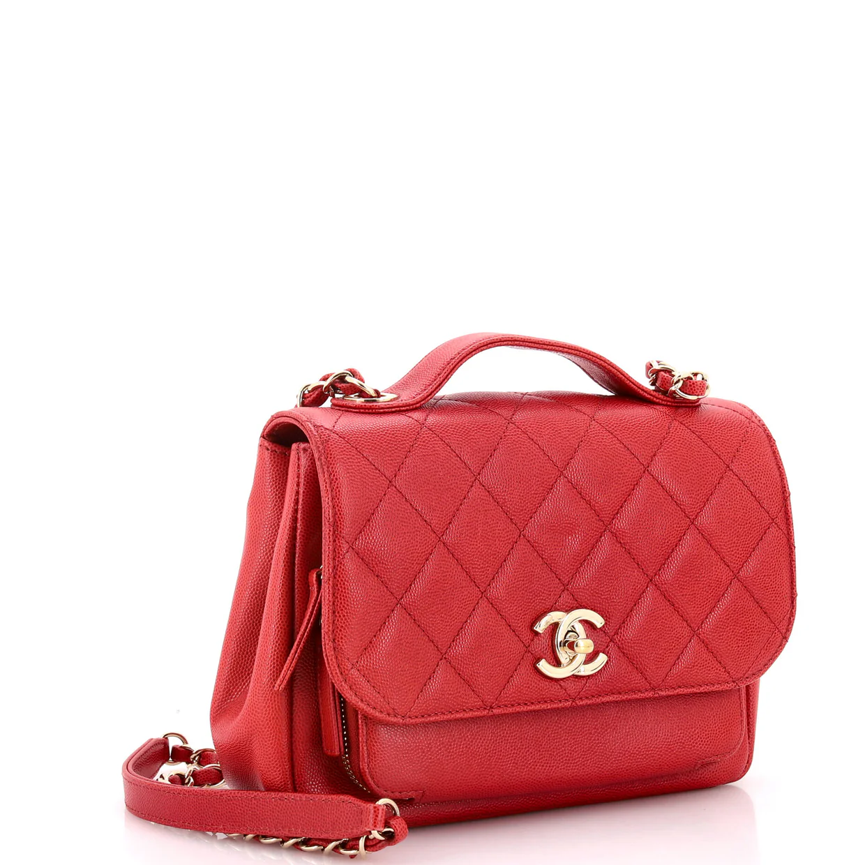 Business Affinity Flap Bag Quilted Caviar Small - Deep Luxury