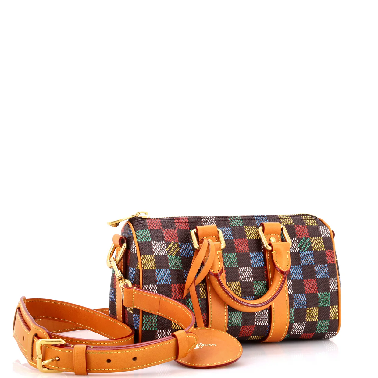 Keepall Bandouliere Bag Pharrell Williams LV Vers Damier Canvas 25 - Deep Luxury